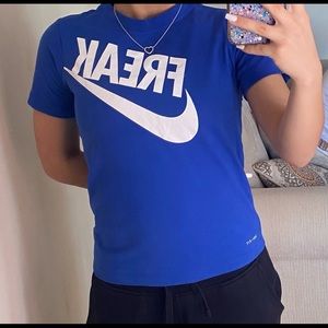 Blue Nike Dri-Fit Freak Short Sleeve Top